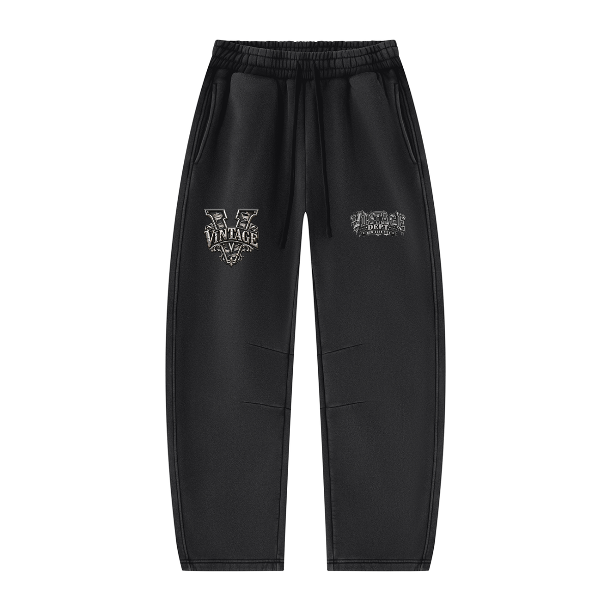 CoZay Original Unisex Vintage Wash Barrel Leg Fleece Sweatpants