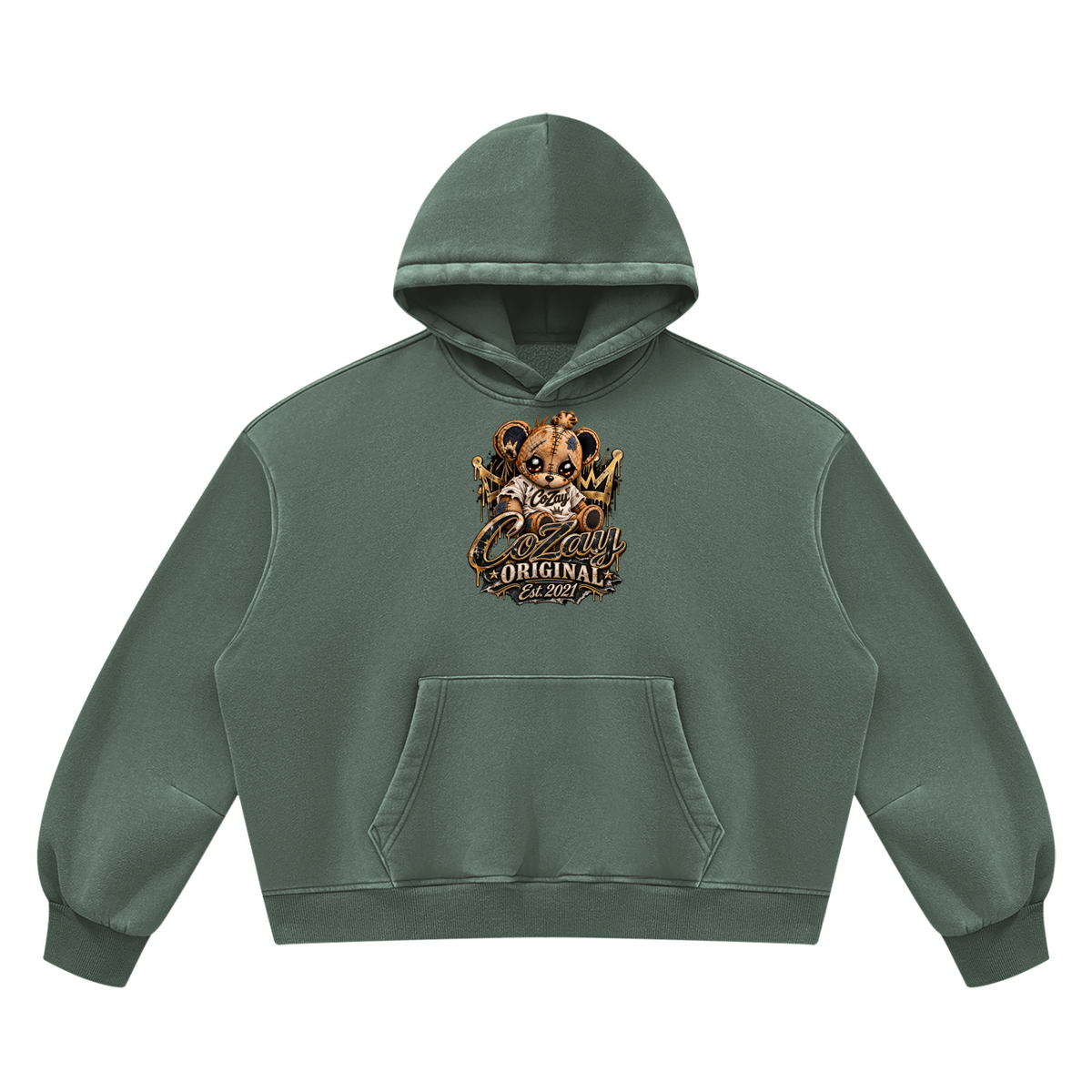 COZAY ORIGINAL Unisex Vintage Wash Boxy Fleece Hoodie