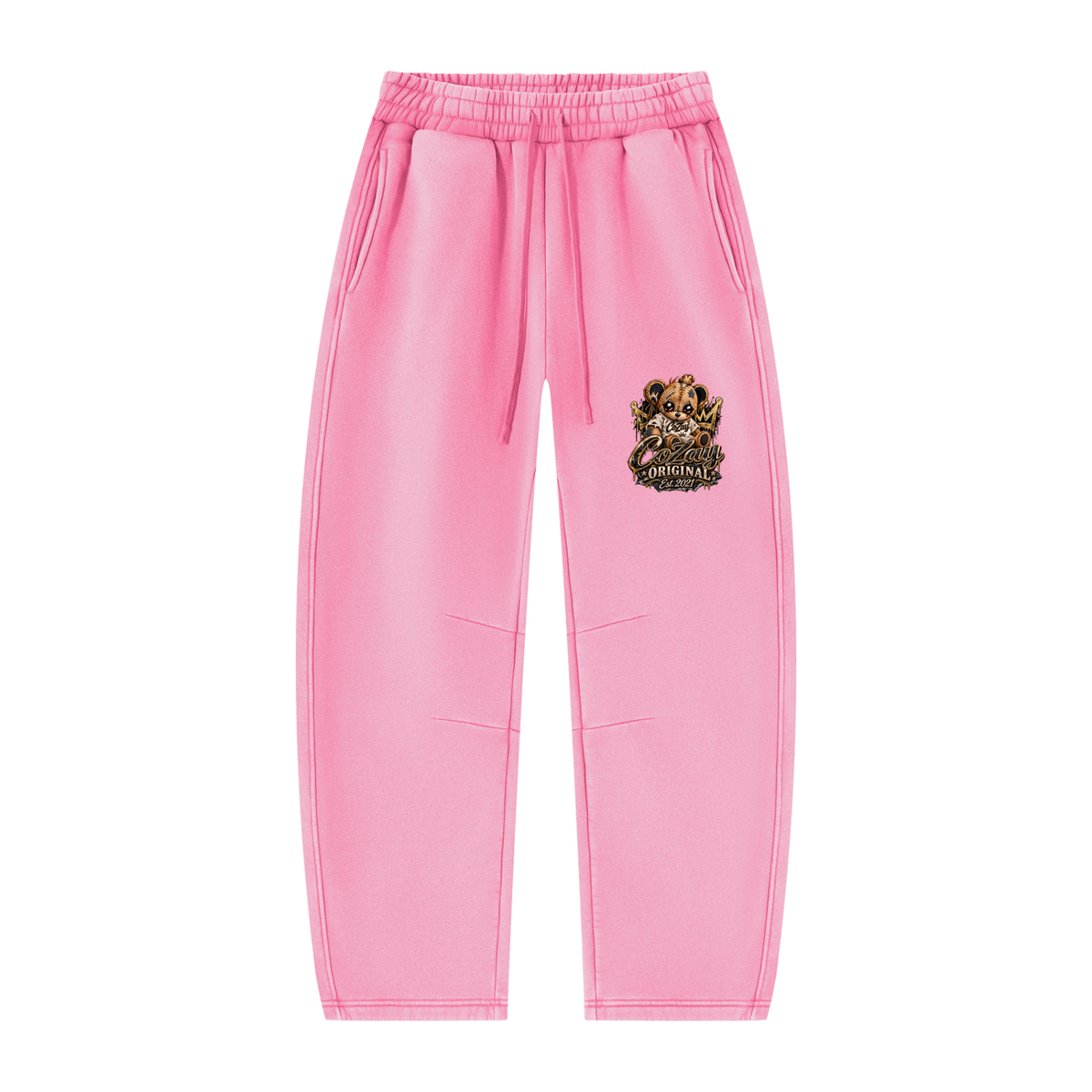 COZAY ORIGINAL Unisex Vintage Wash Barrel Leg Fleece Sweatpants
