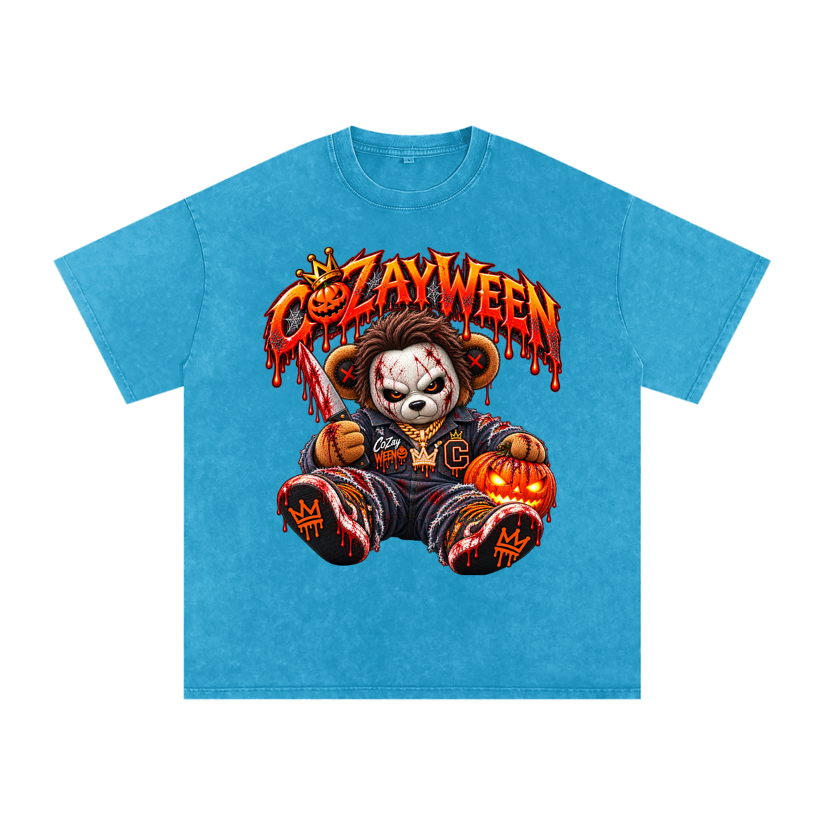 CoZayWeen Michael Myers Snow Washed Oversized Cotton T-Shirt