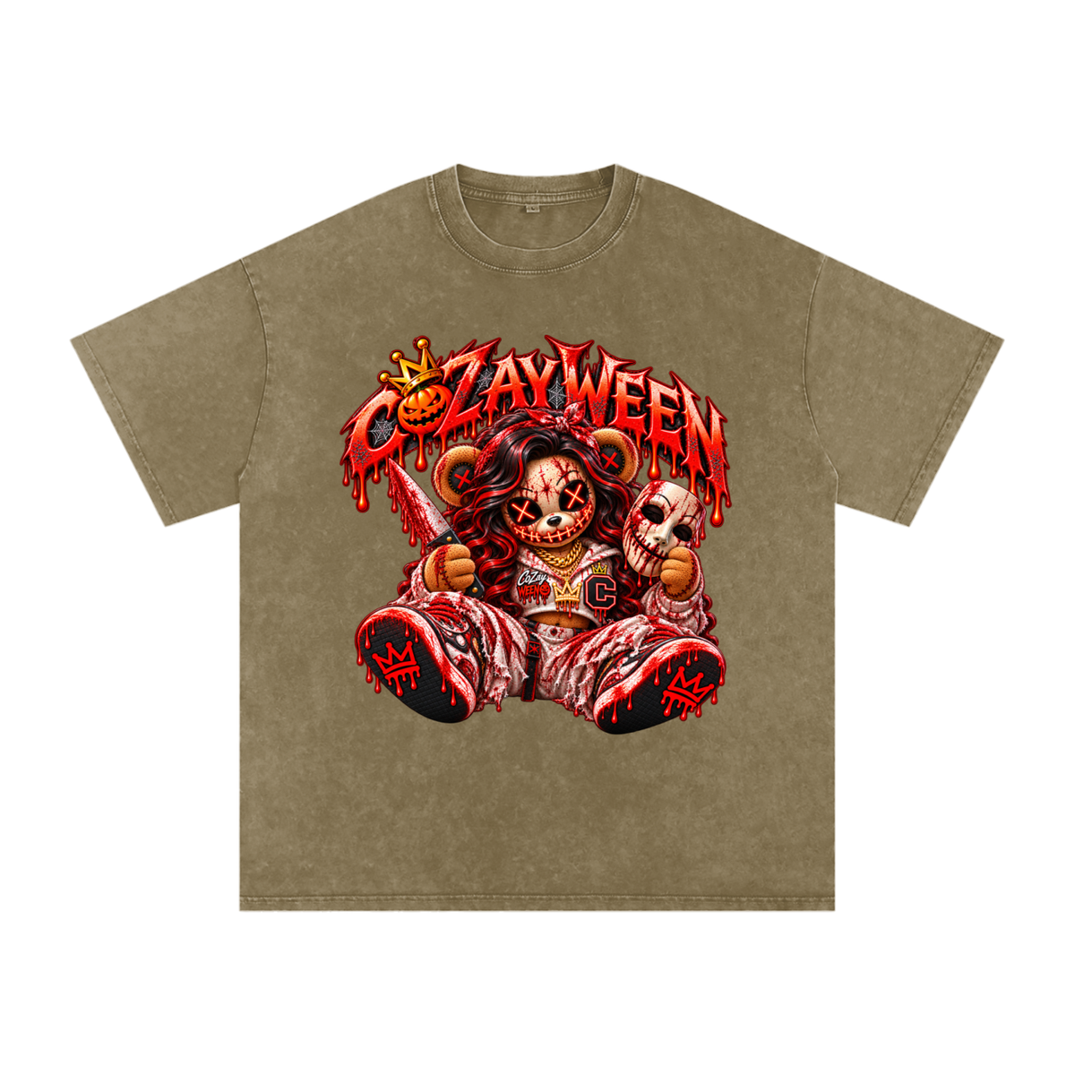 CoZayWeen Purge Snow Washed Oversized Cotton T-Shirt