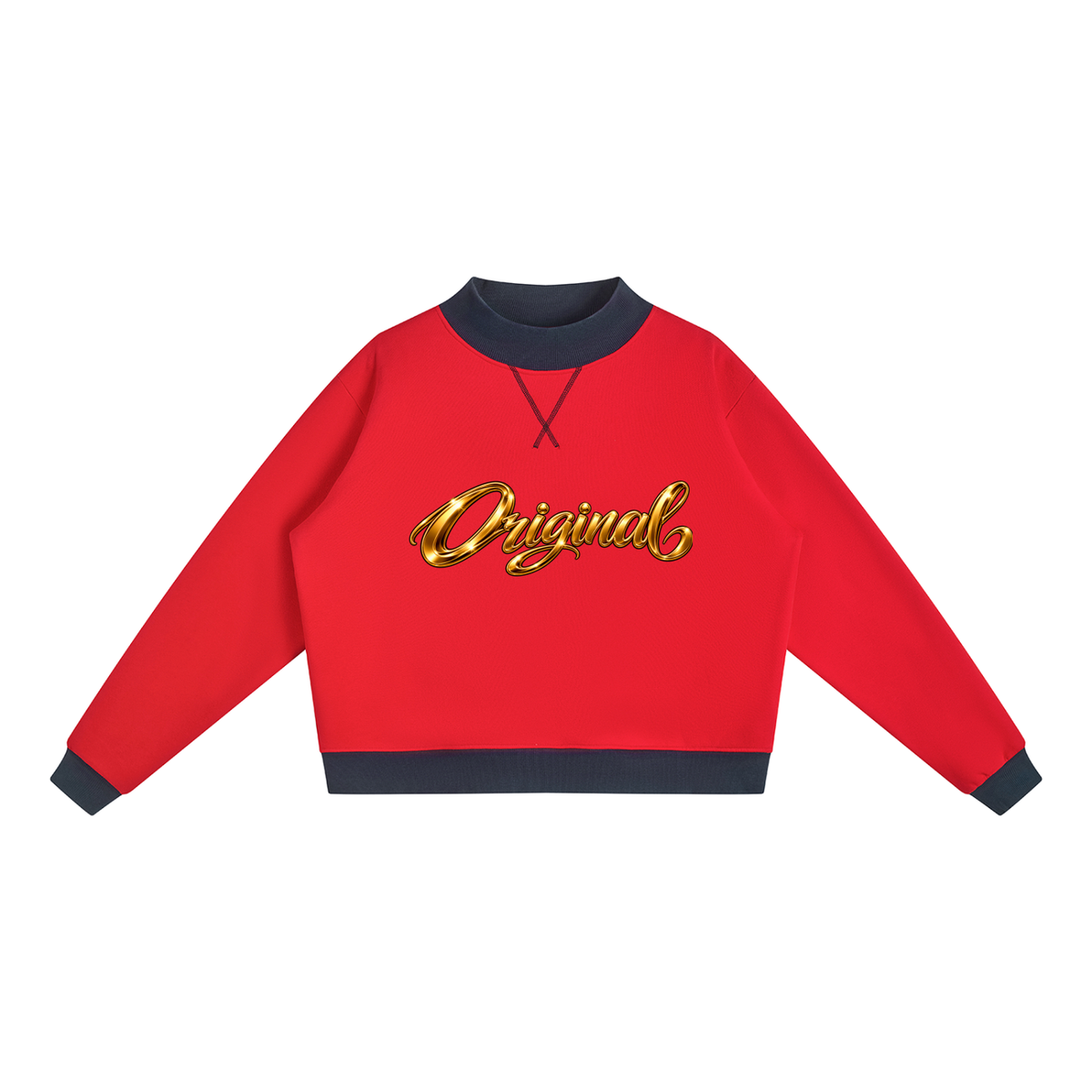 CoZay Original Bear Women’s Mock Neck Crewneck Sweatshirt