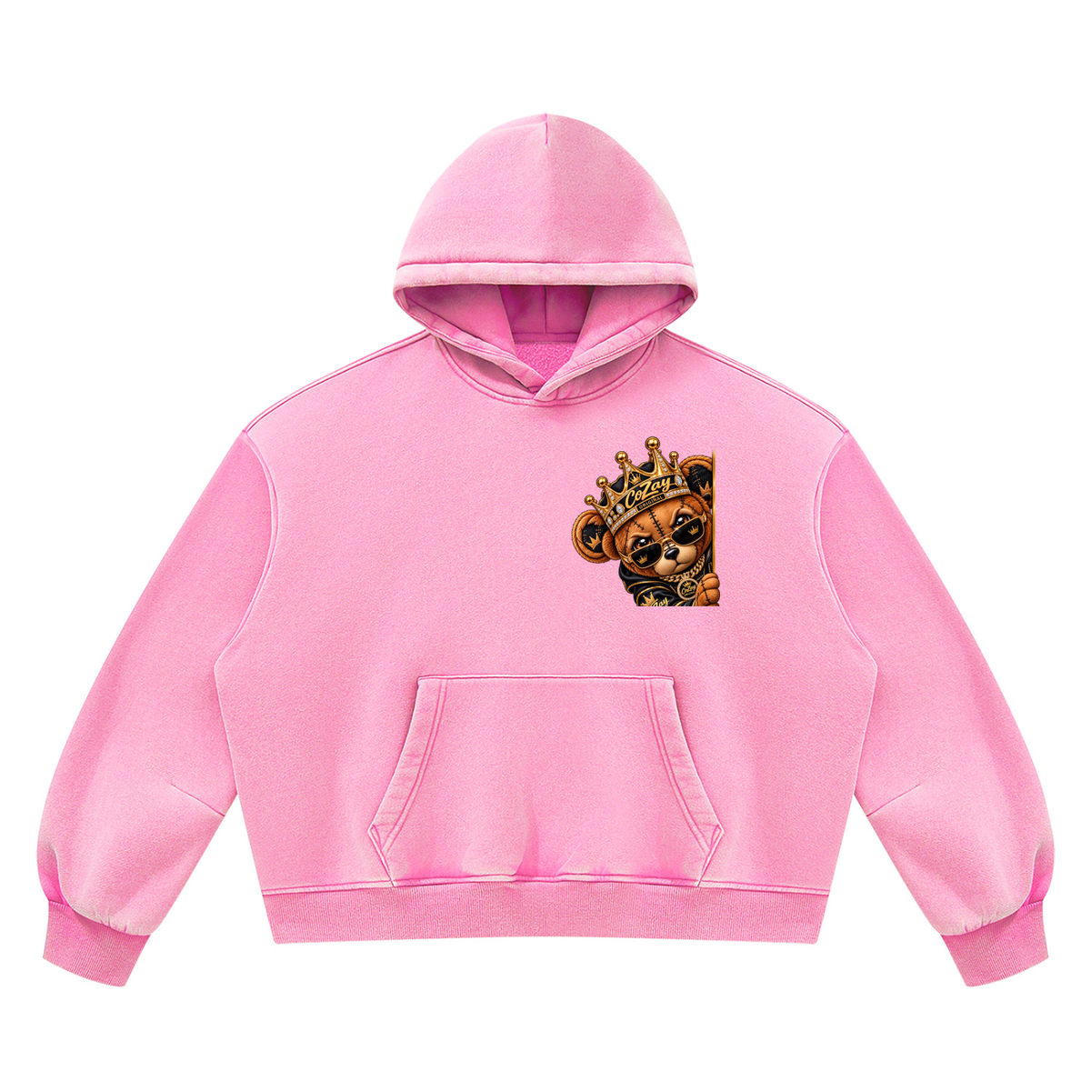 CoZay Original ICU Bear Unisex Vintage Wash Boxy Fleece Hoodie