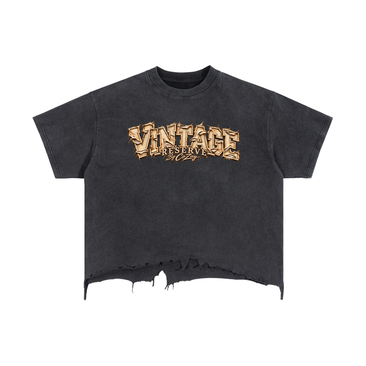 CoZay Original Men's Vintage Wash Boxy Distressed Hem T-Shirt
