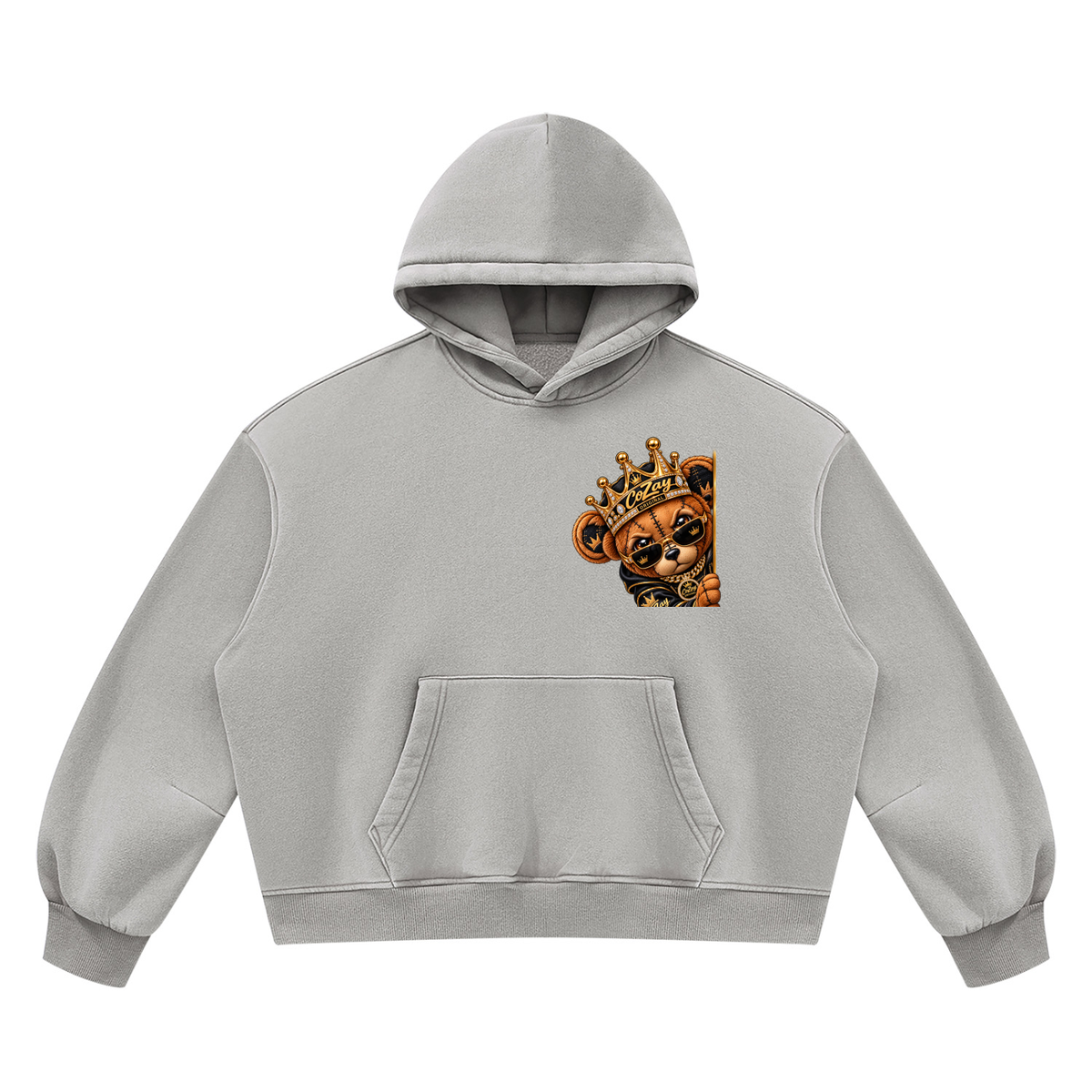 CoZay Original ICU Bear Unisex Vintage Wash Boxy Fleece Hoodie