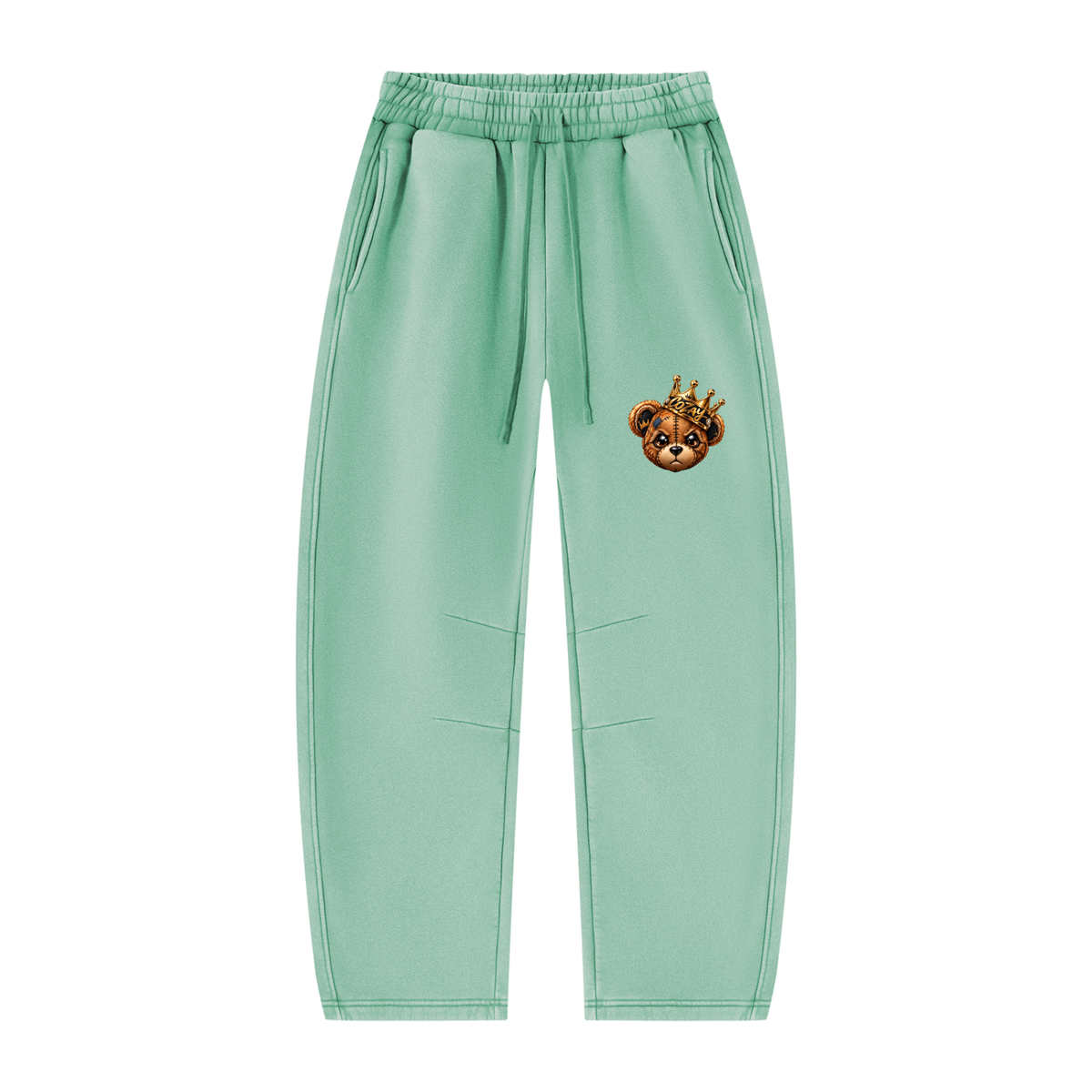 CoZay Original Bear Unisex Vintage Wash Barrel Leg Fleece Sweatpants