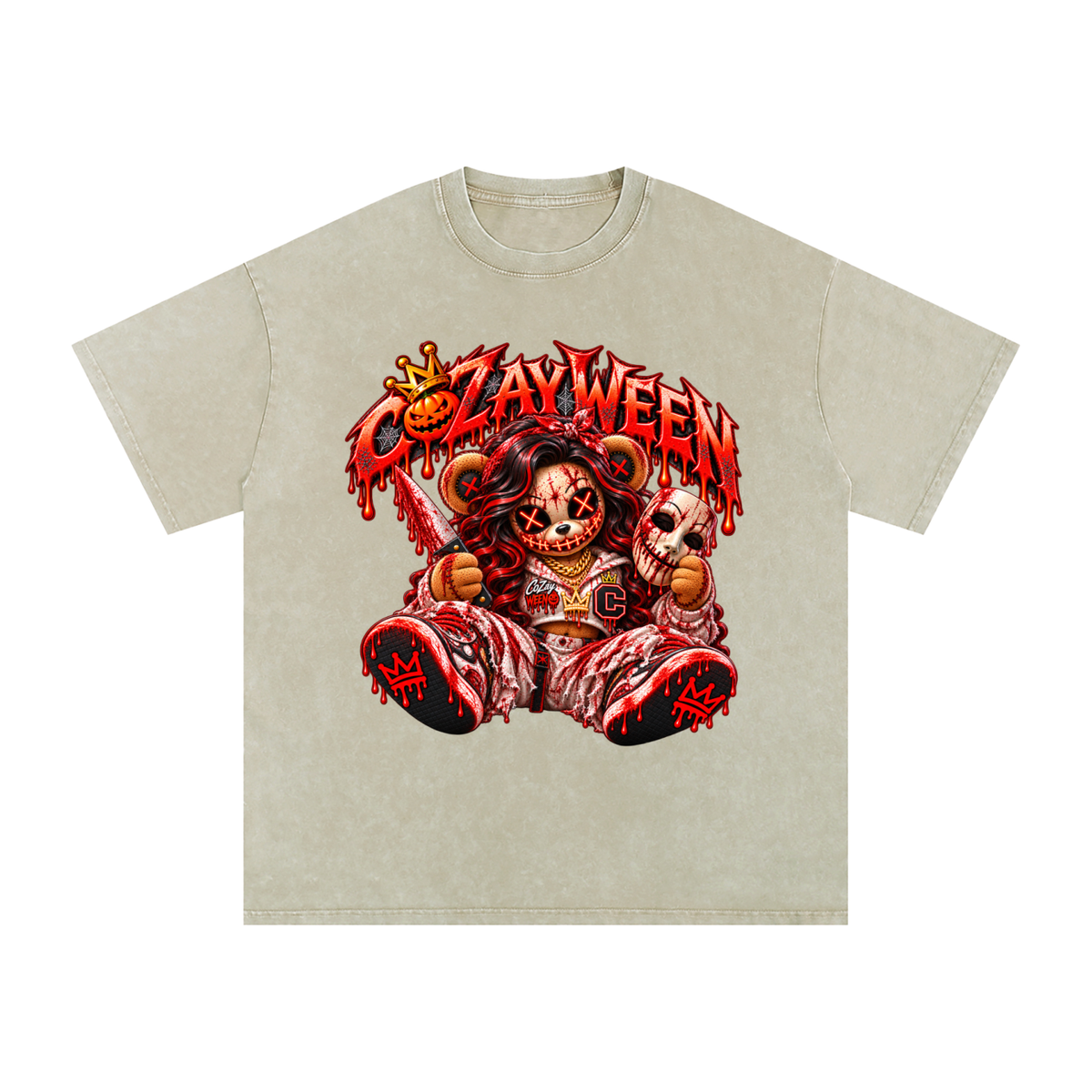 CoZayWeen Purge Snow Washed Oversized Cotton T-Shirt