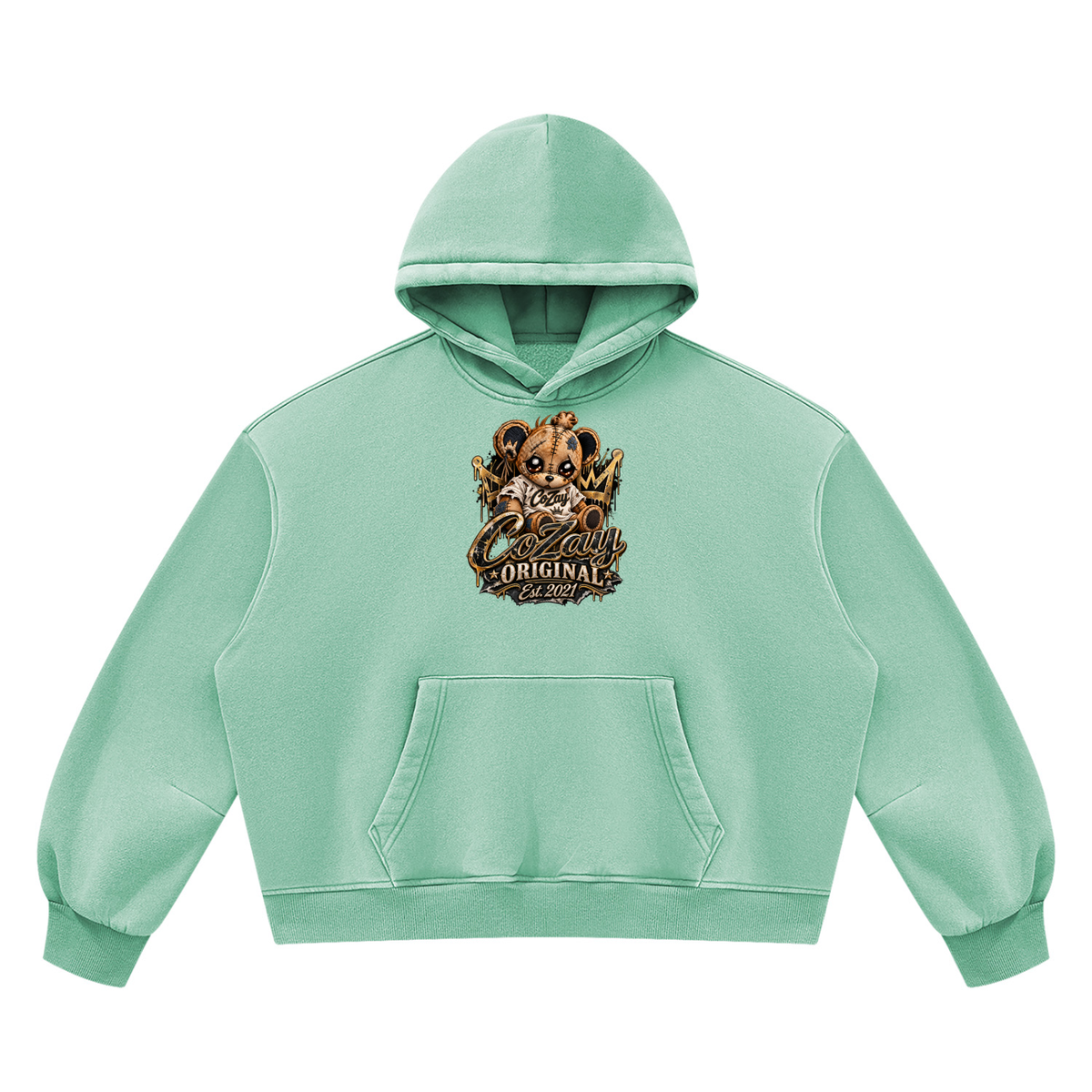 COZAY ORIGINAL Unisex Vintage Wash Boxy Fleece Hoodie