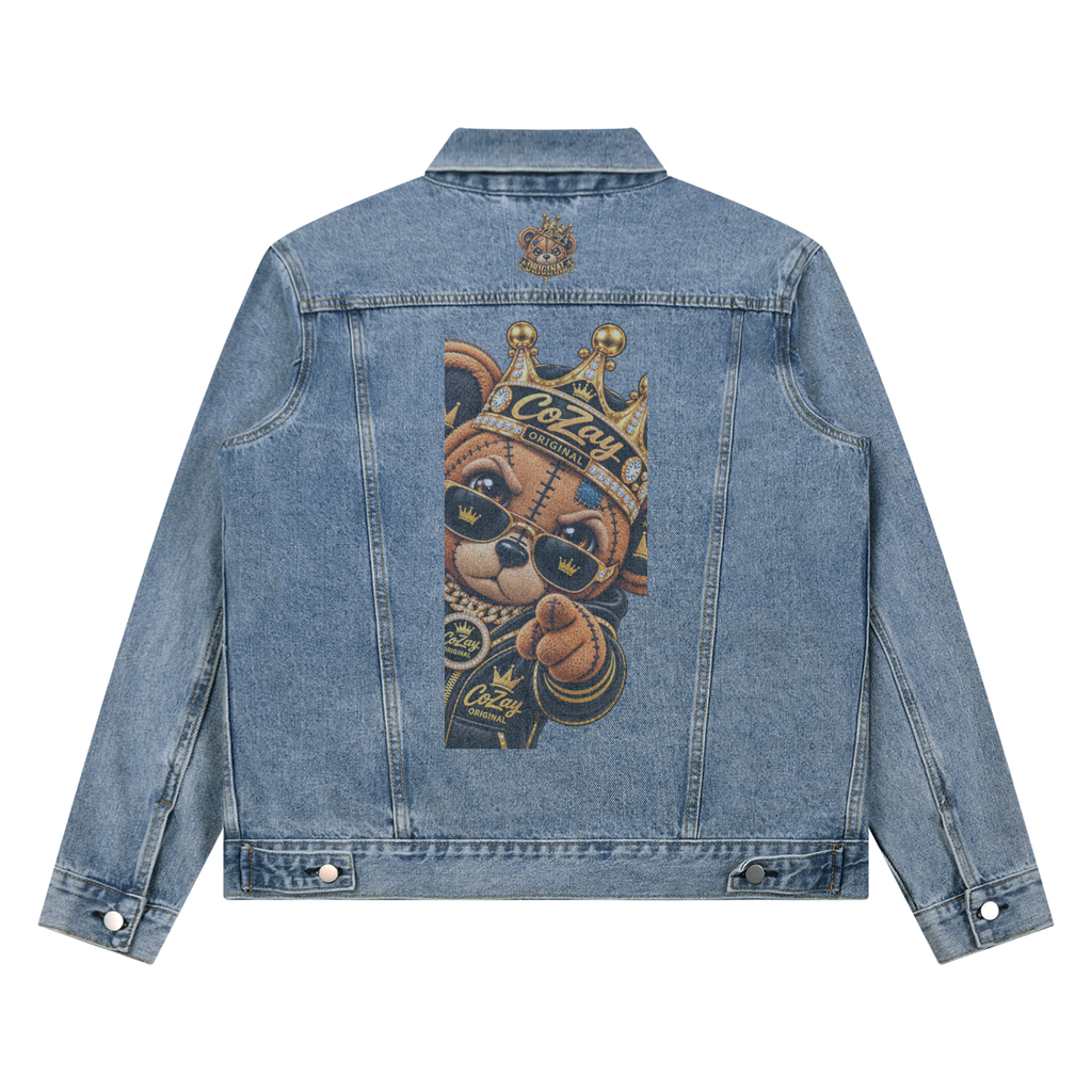 CoZay Original Bear Unisex Vintage Wash Denim Jacket
