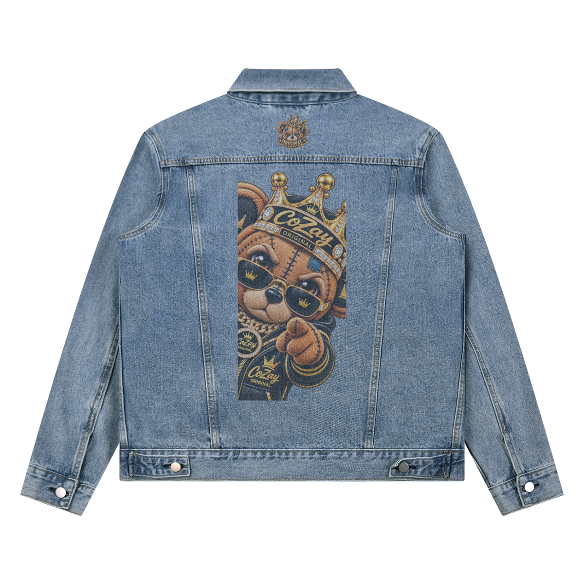 CoZay Original Bear Unisex Vintage Wash Denim Jacket
