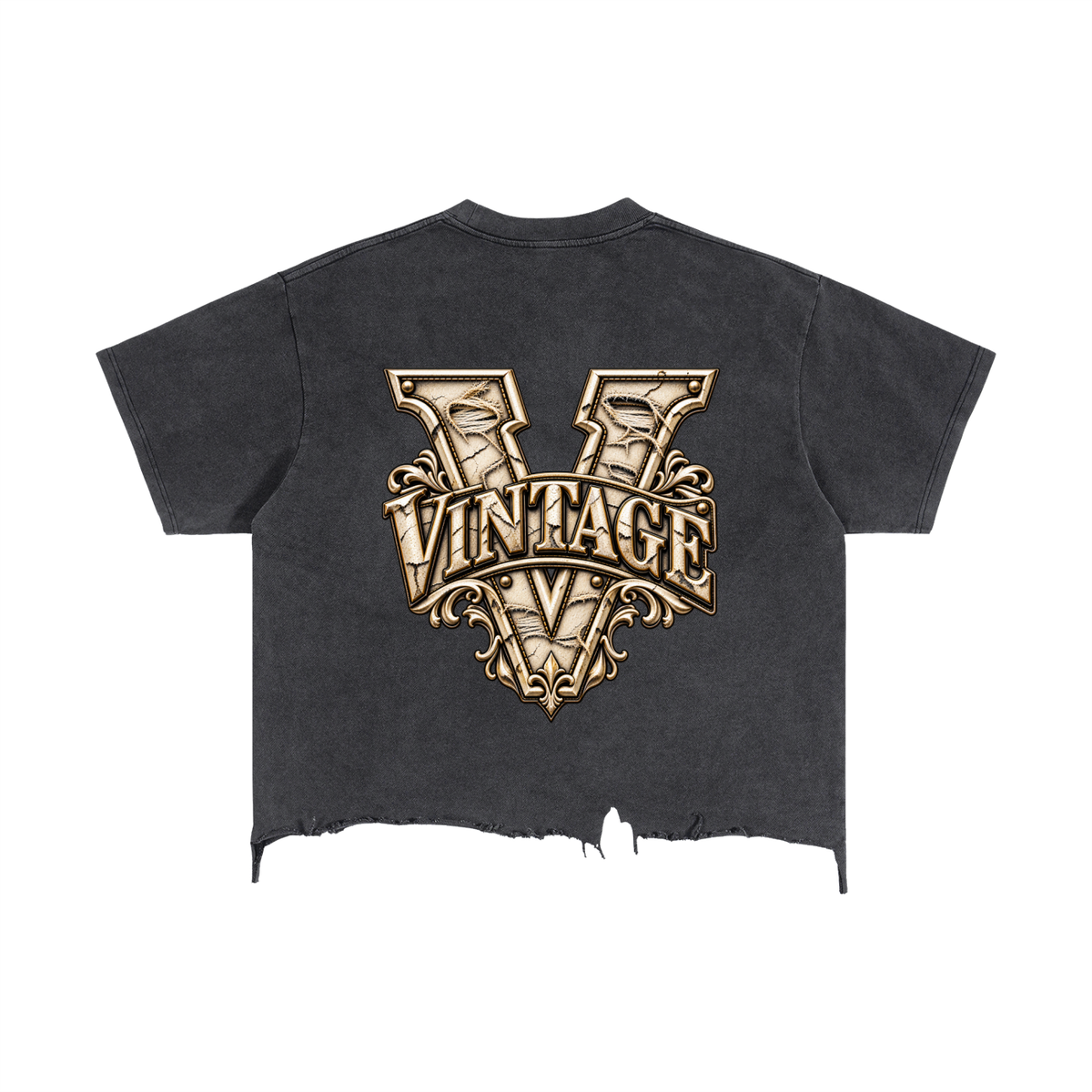 CoZay Original Men's Vintage Wash Boxy Distressed Hem T-Shirt