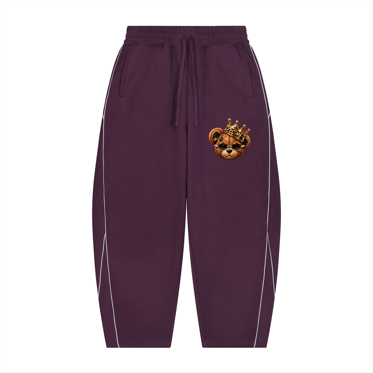 CoZay Original Cartier Bear Unisex Piping Fleece Barrel Leg Sweatpants