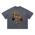 CoZay Signature Key Vintage Washed Distressed Boxy Oversized T-Shirt