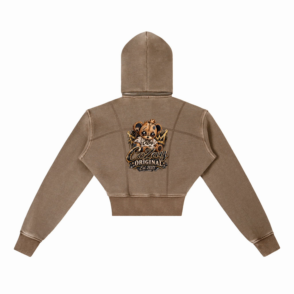 CoZay Original Vintage Washed Cropped Fleece Hoodie