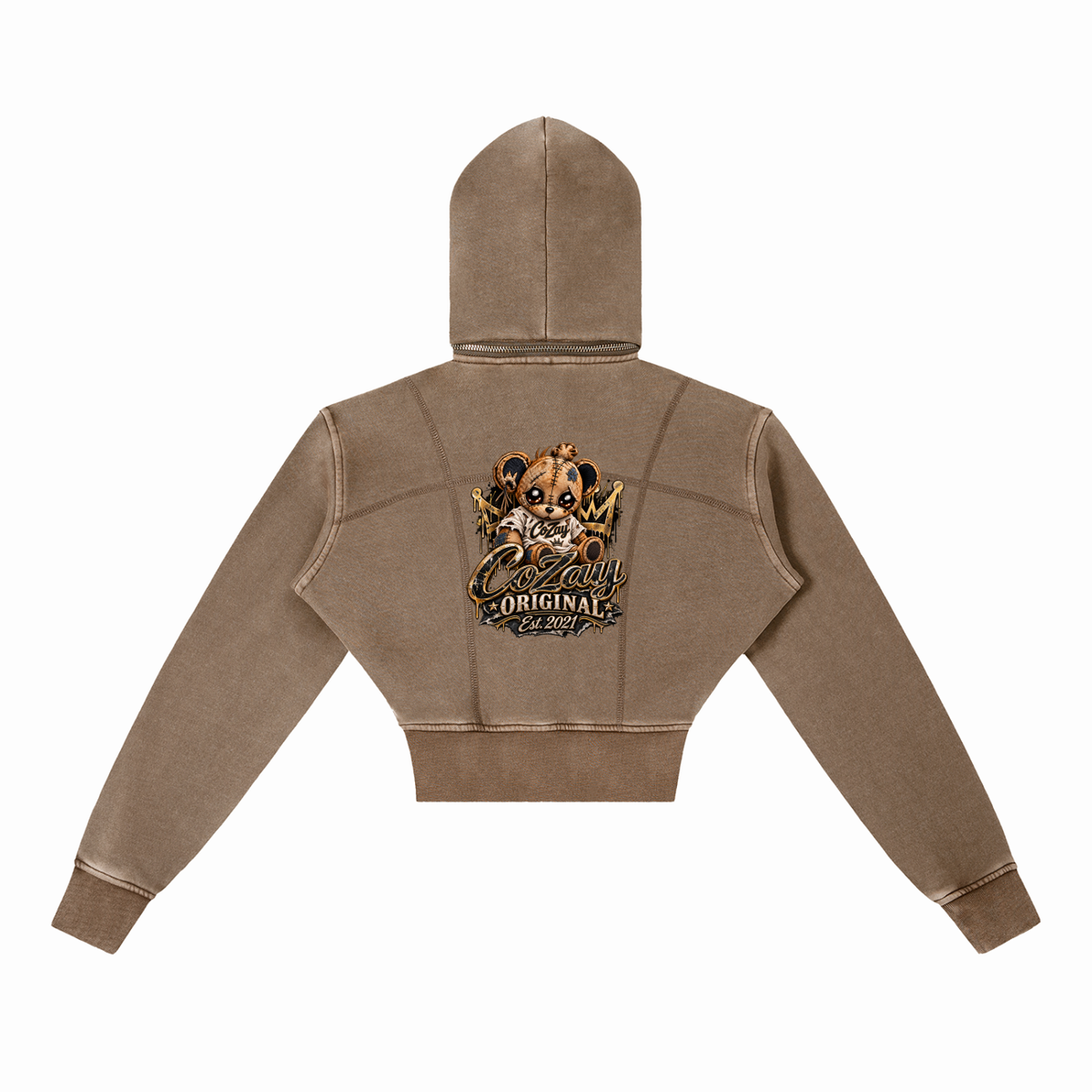 CoZay Original Vintage Washed Cropped Fleece Hoodie