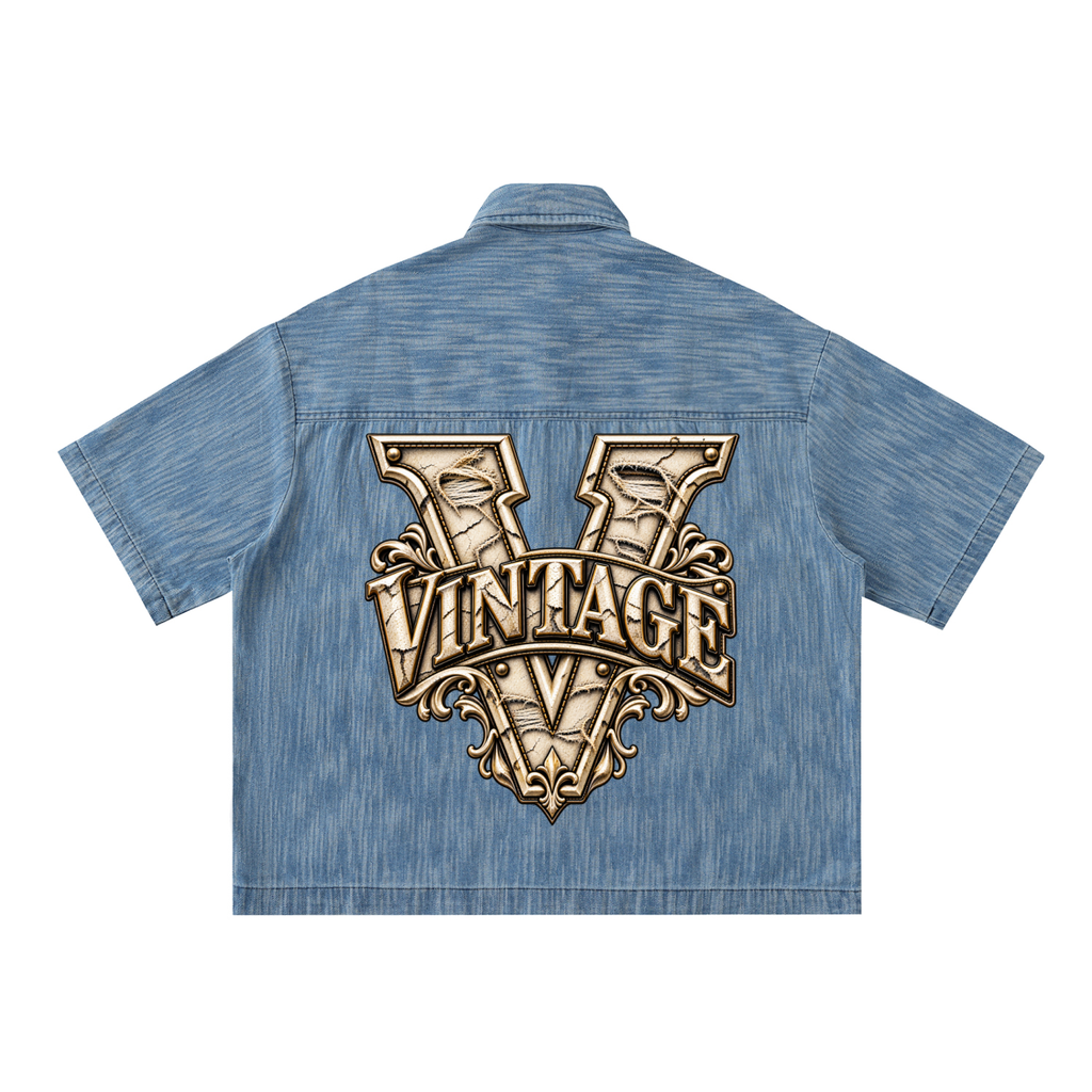 CoZay Original Men's Distressed Wash Short-Sleeve Shirt