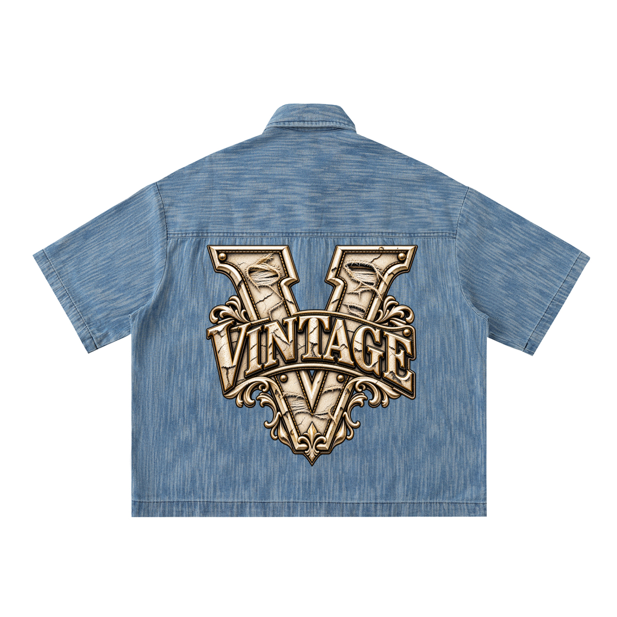 CoZay Original Men's Distressed Wash Short-Sleeve Shirt