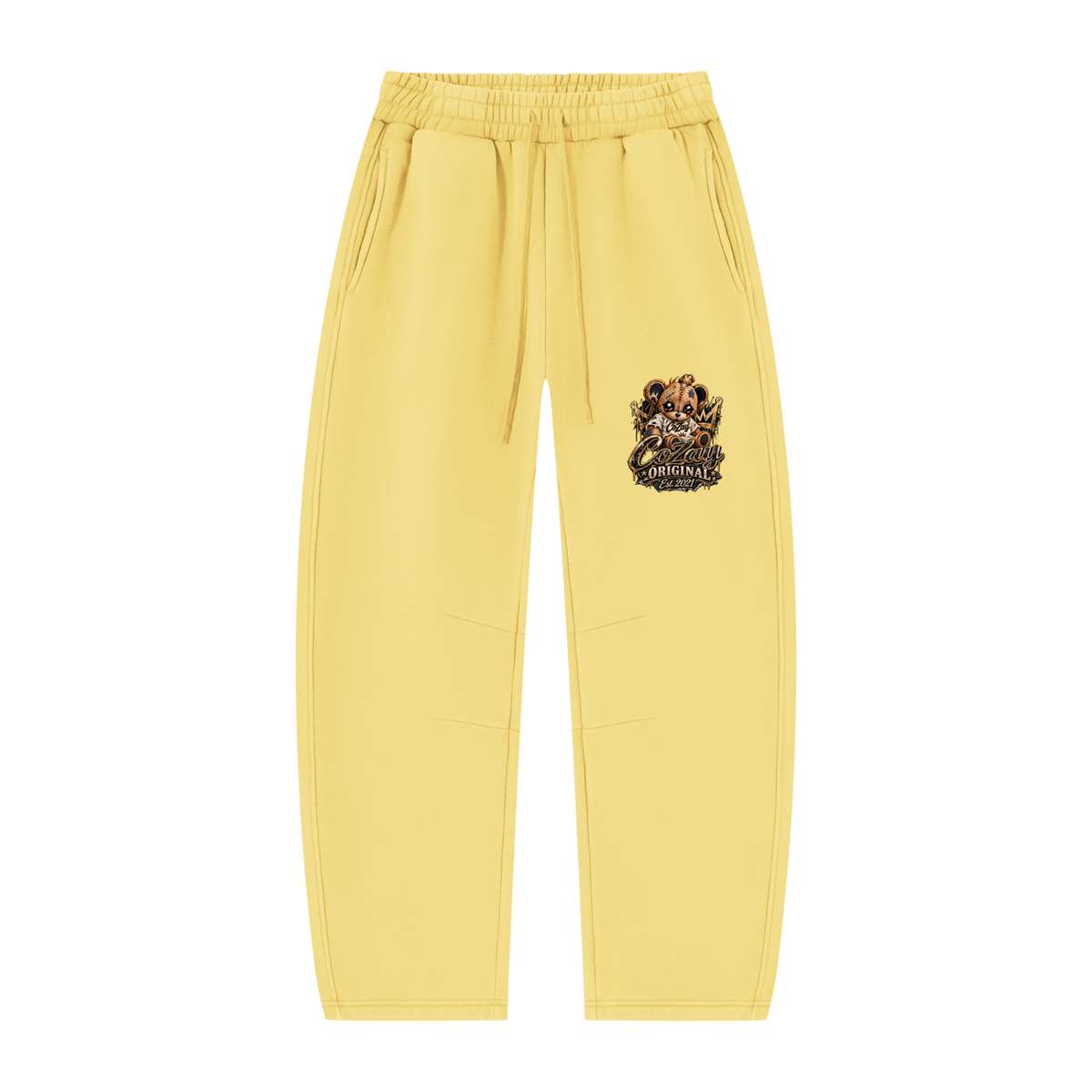 COZAY ORIGINAL Unisex Vintage Wash Barrel Leg Fleece Sweatpants