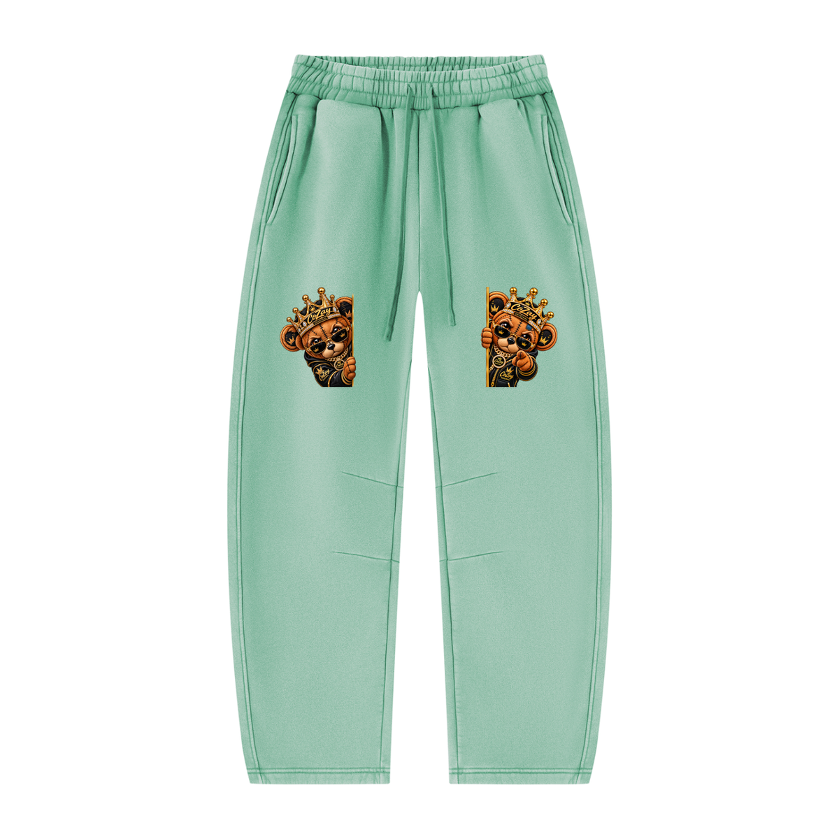 CoZay Original ICU Bear Unisex Vintage Wash Barrel Leg Fleece Sweatpants