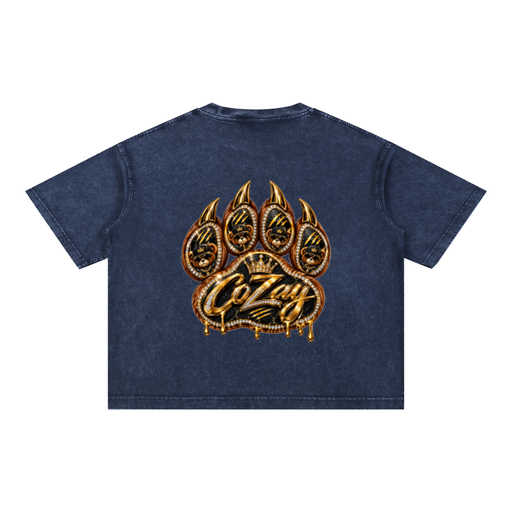 CoZay Original Bear Claw Mineral Wash Boxy Cotton T-Shirt