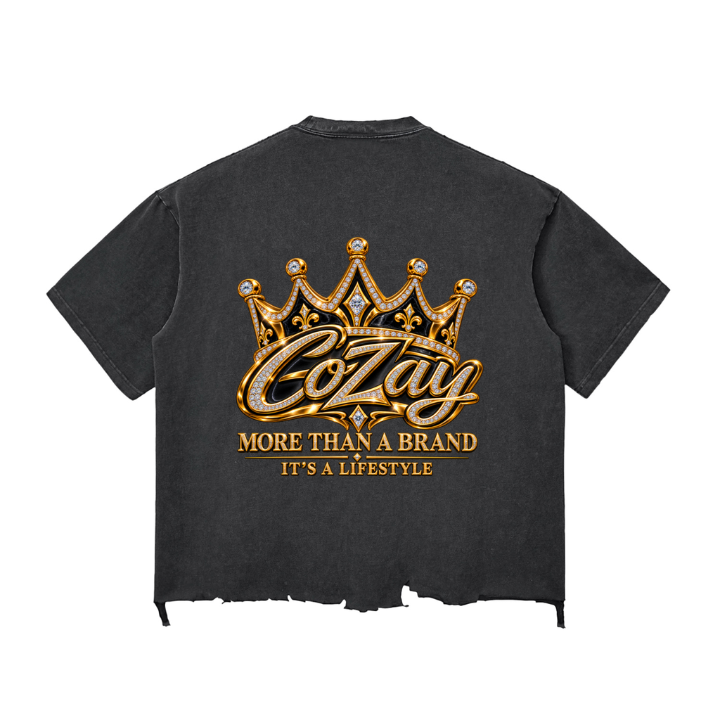 CoZay Signature Snow Wash Raw-Hem Boxy T-shirt