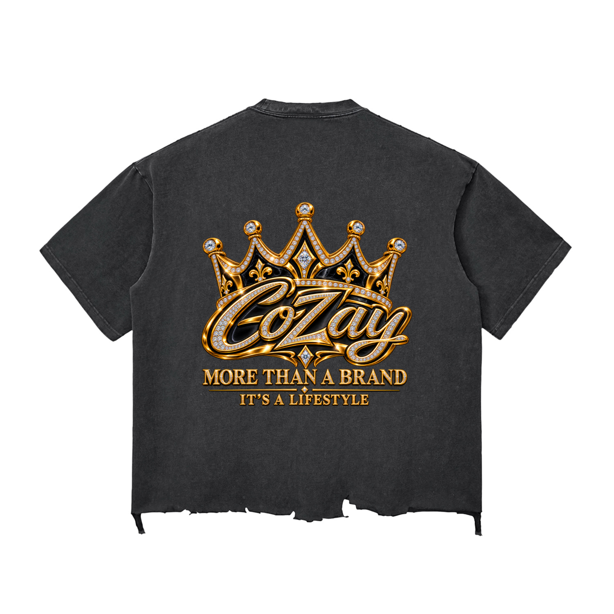 CoZay Signature Snow Wash Raw-Hem Boxy T-shirt
