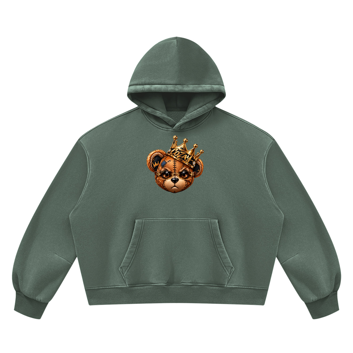 CoZay Original Cartier Bear Unisex Vintage Wash Boxy Fleece Hoodie