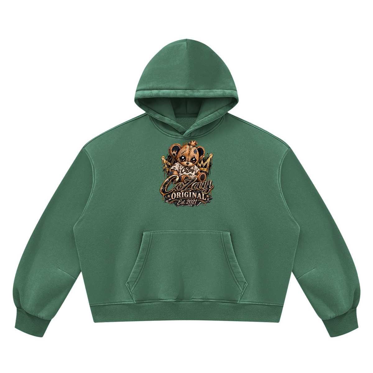 COZAY ORIGINAL Unisex Vintage Wash Boxy Fleece Hoodie