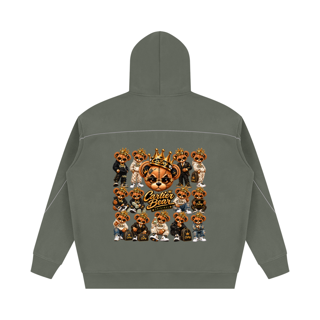 CoZay Original Cartier Bear Unisex Oversized Piping Fleece Hoodie