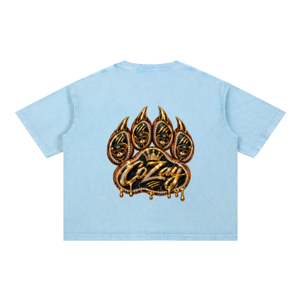 CoZay Original Bear Claw Mineral Wash Boxy Cotton T-Shirt