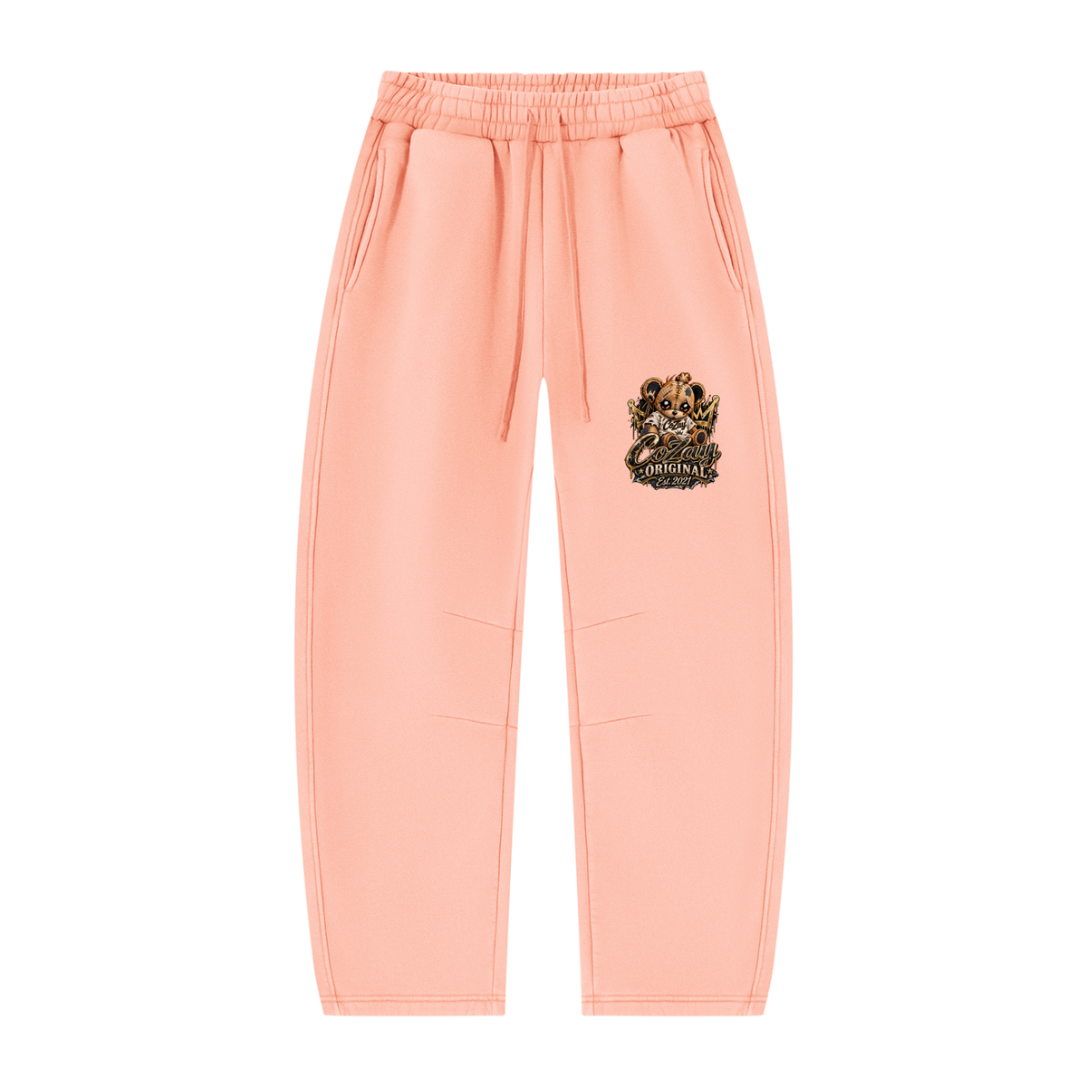COZAY ORIGINAL Unisex Vintage Wash Barrel Leg Fleece Sweatpants