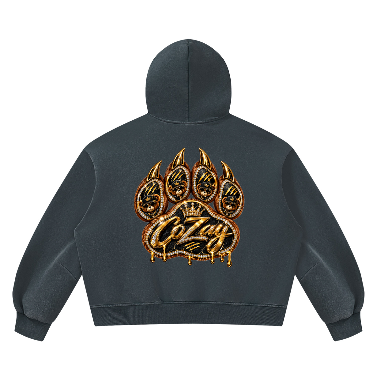 CoZay Original Cartier Bear Unisex Vintage Wash Boxy Fleece Hoodie