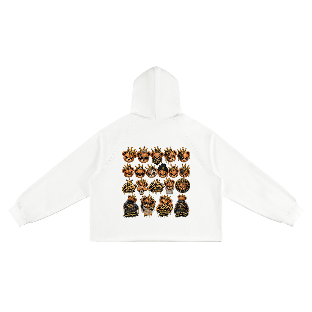 CoZay Original Bear Unisex Vintage Wash Raw Edge Boxy Hoodie