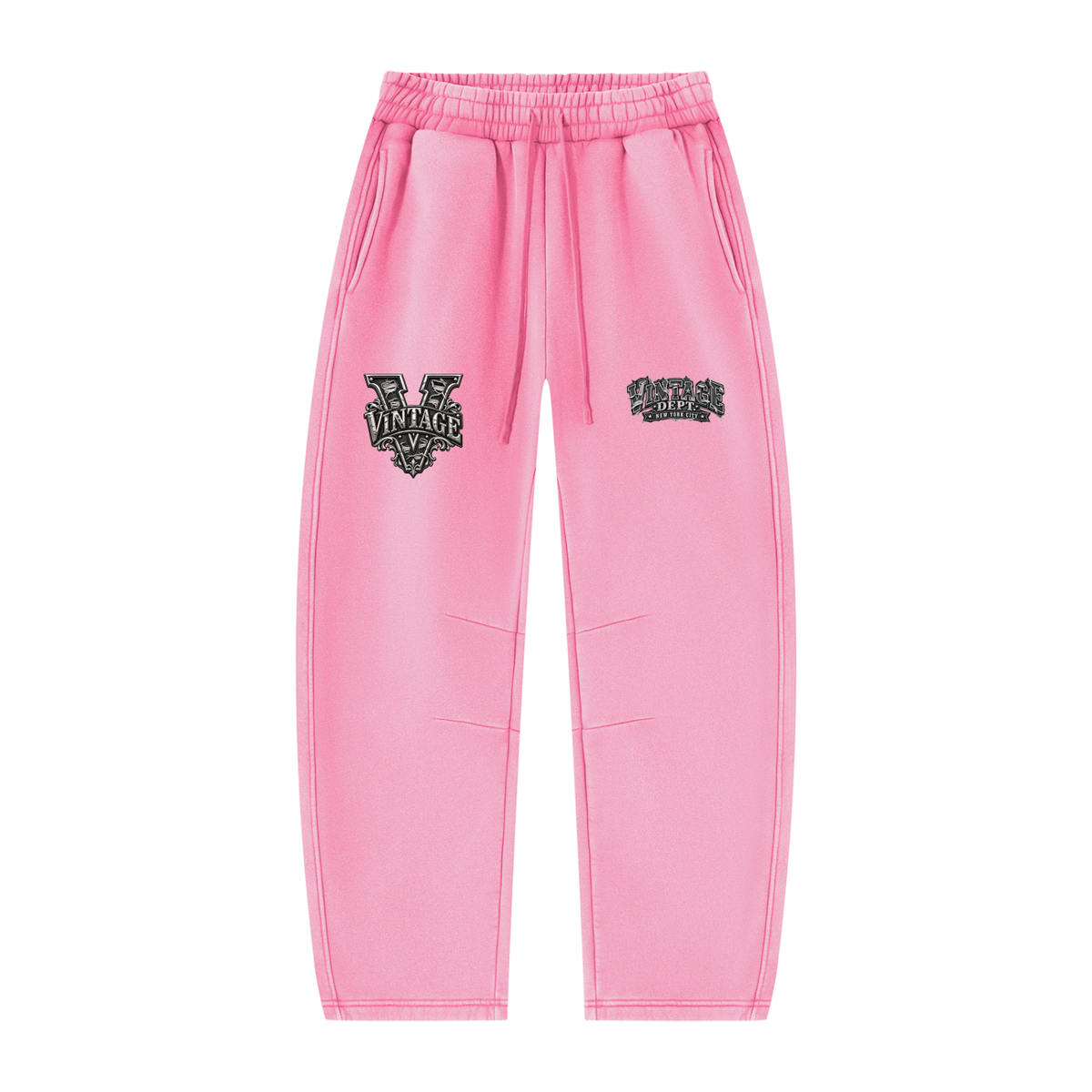 CoZay Original Unisex Vintage Wash Barrel Leg Fleece Sweatpants