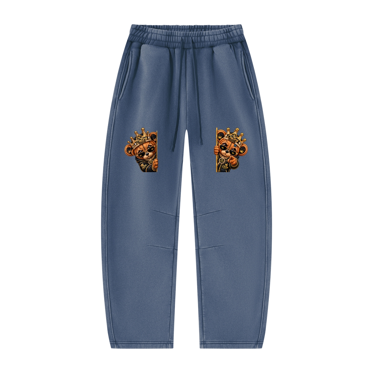 CoZay Original ICU Bear Unisex Vintage Wash Barrel Leg Fleece Sweatpants