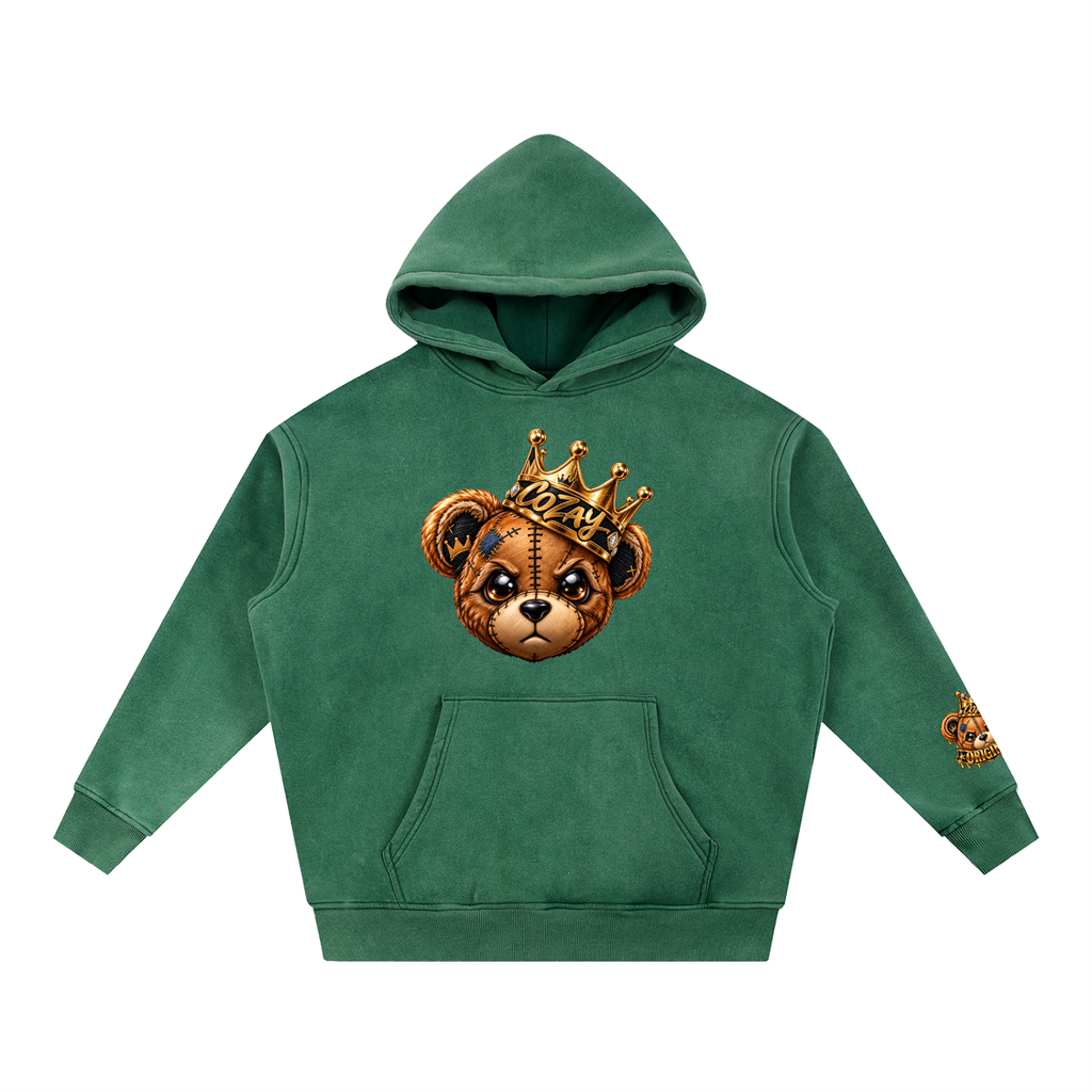 CoZay Original Bear Snow Wash Fleece Oversize Hoodie