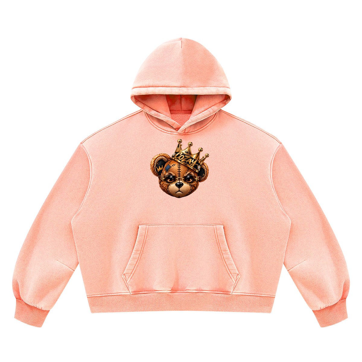 CoZay Original Cartier Bear Unisex Vintage Wash Boxy Fleece Hoodie