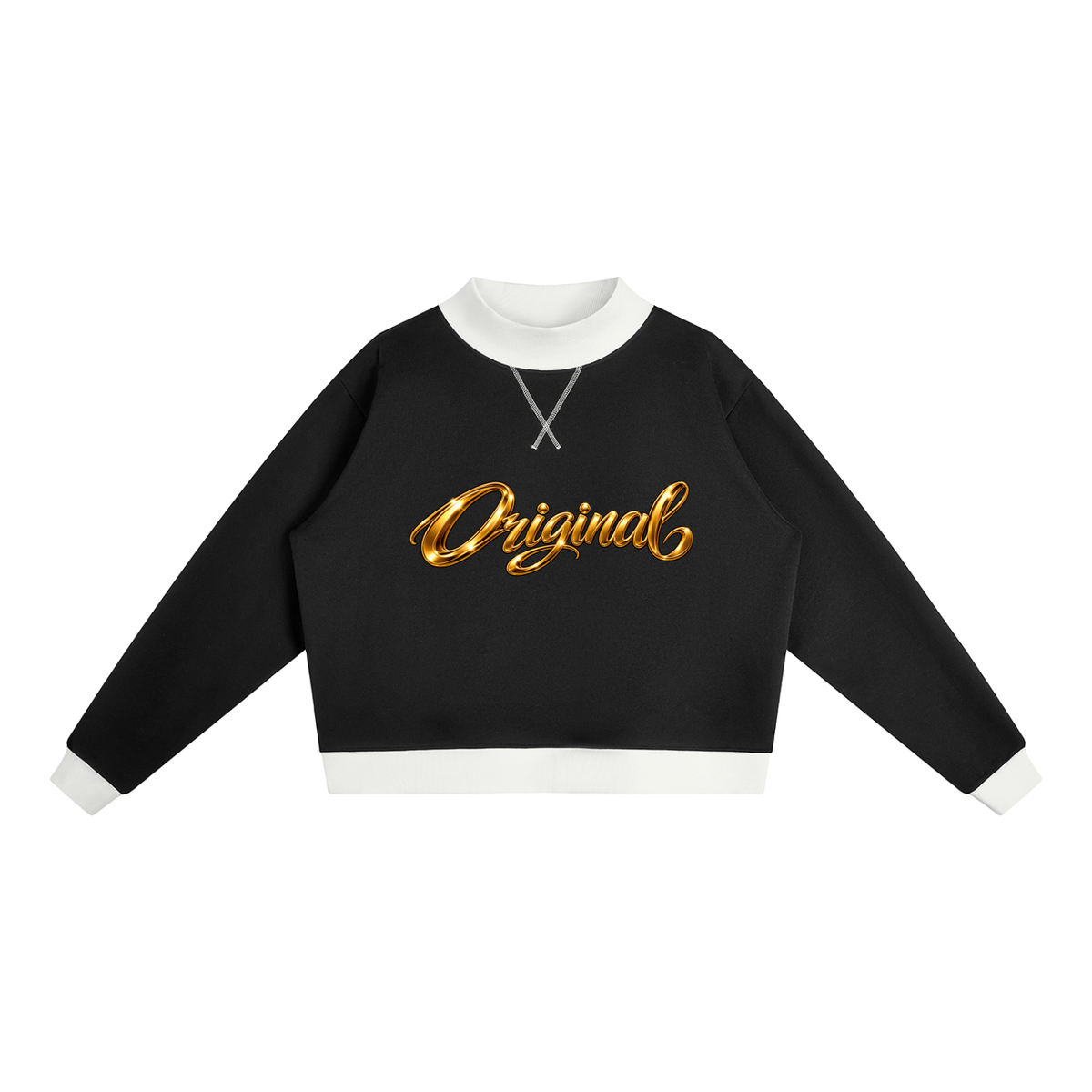 CoZay Original Bear Women’s Mock Neck Crewneck Sweatshirt