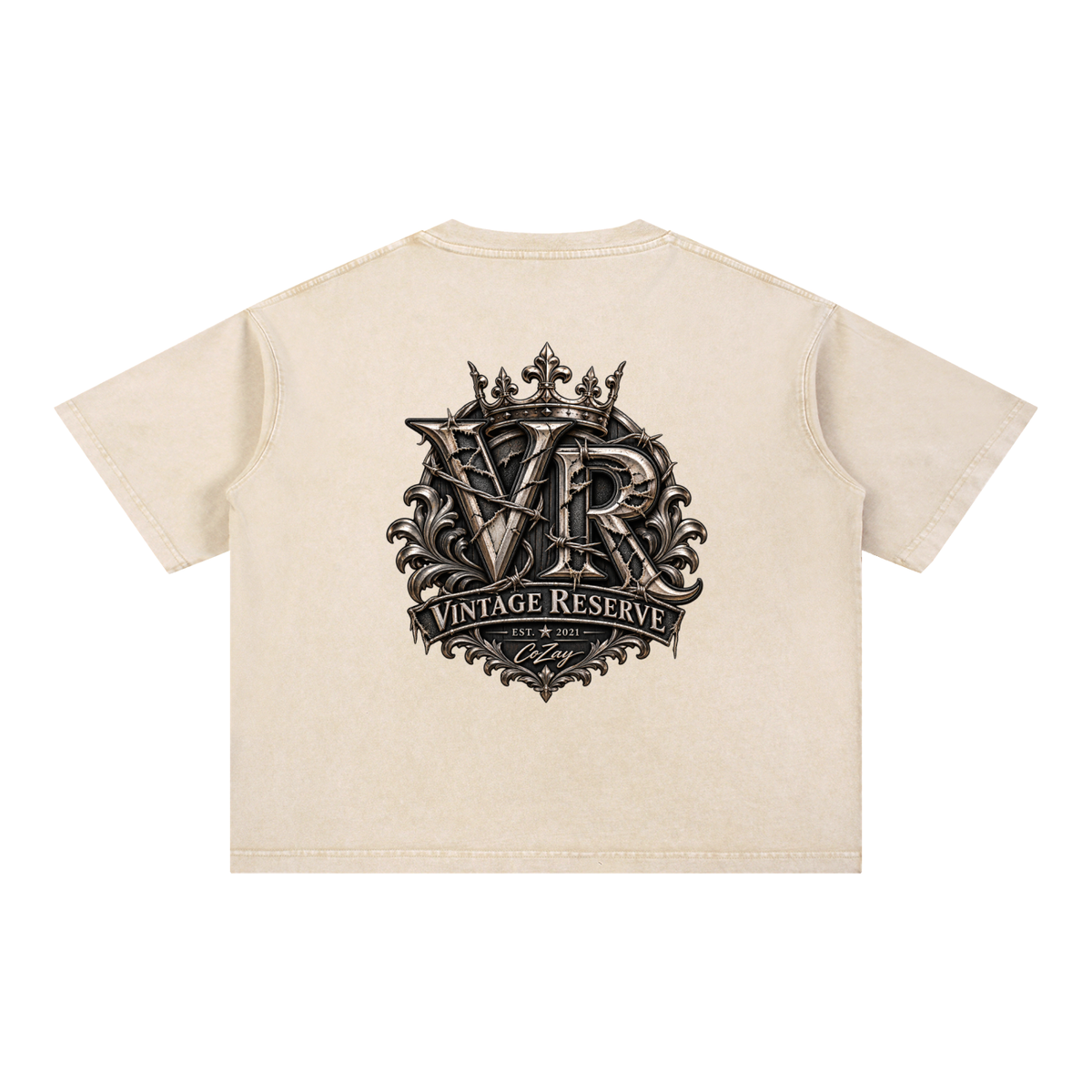 CoZay Vintage Reserve Men's Mineral Wash Boxy Cotton T-Shirt
