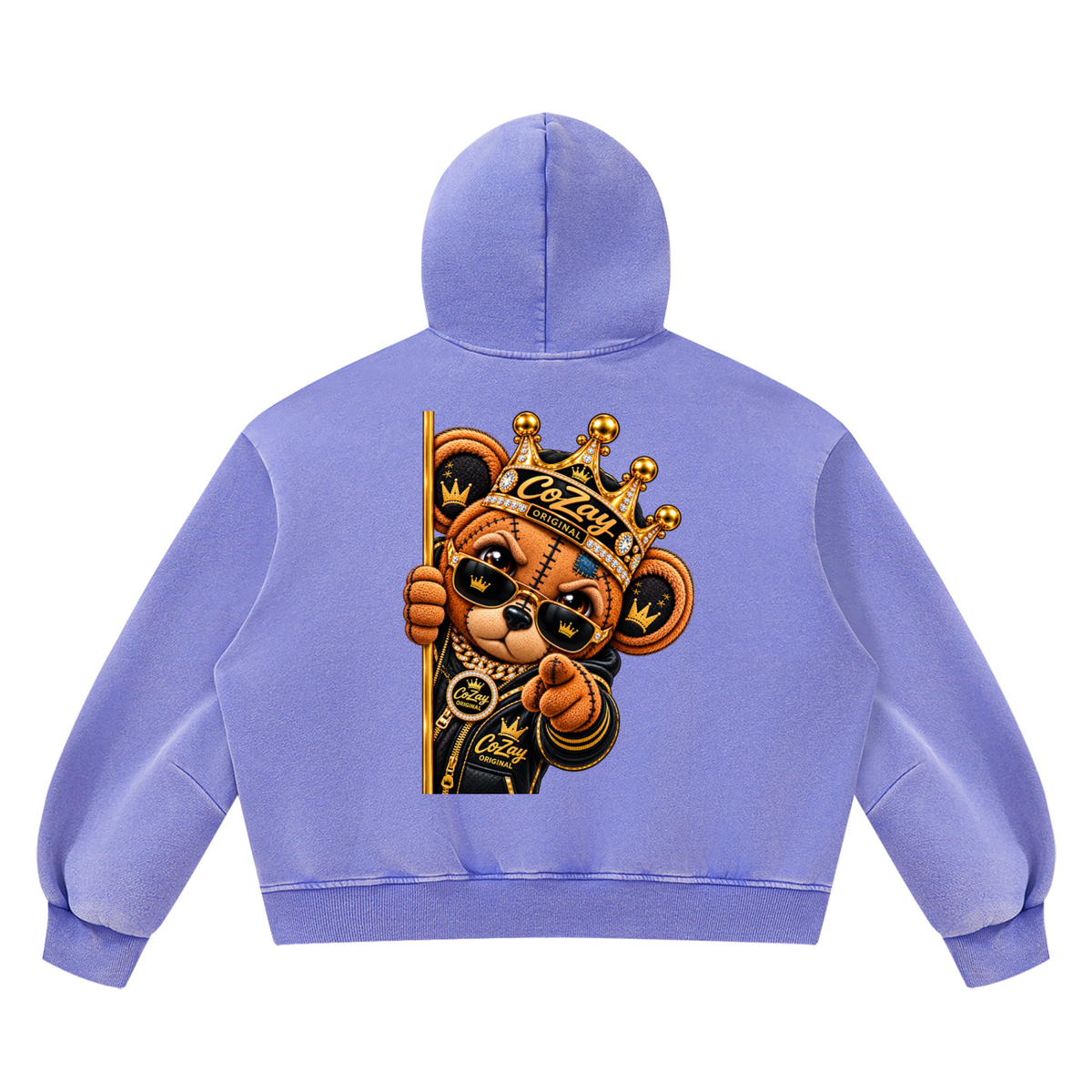 CoZay Original ICU Bear Unisex Vintage Wash Boxy Fleece Hoodie