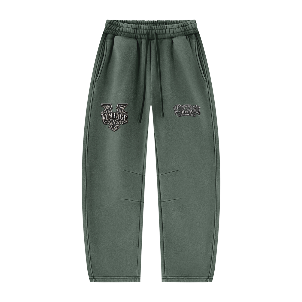 CoZay Original Unisex Vintage Wash Barrel Leg Fleece Sweatpants