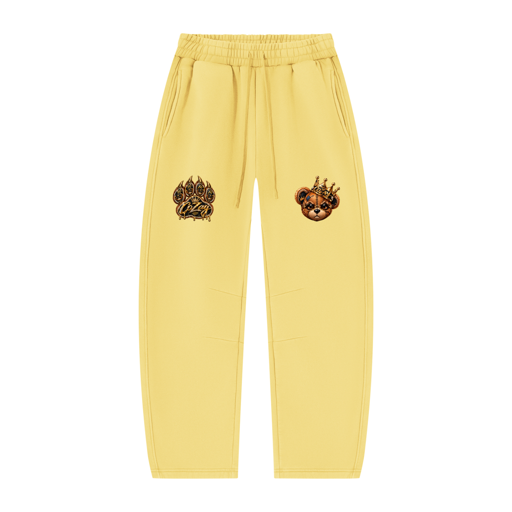 CoZay Cartier Bear Unisex Vintage Wash Barrel Leg Fleece Sweatpants