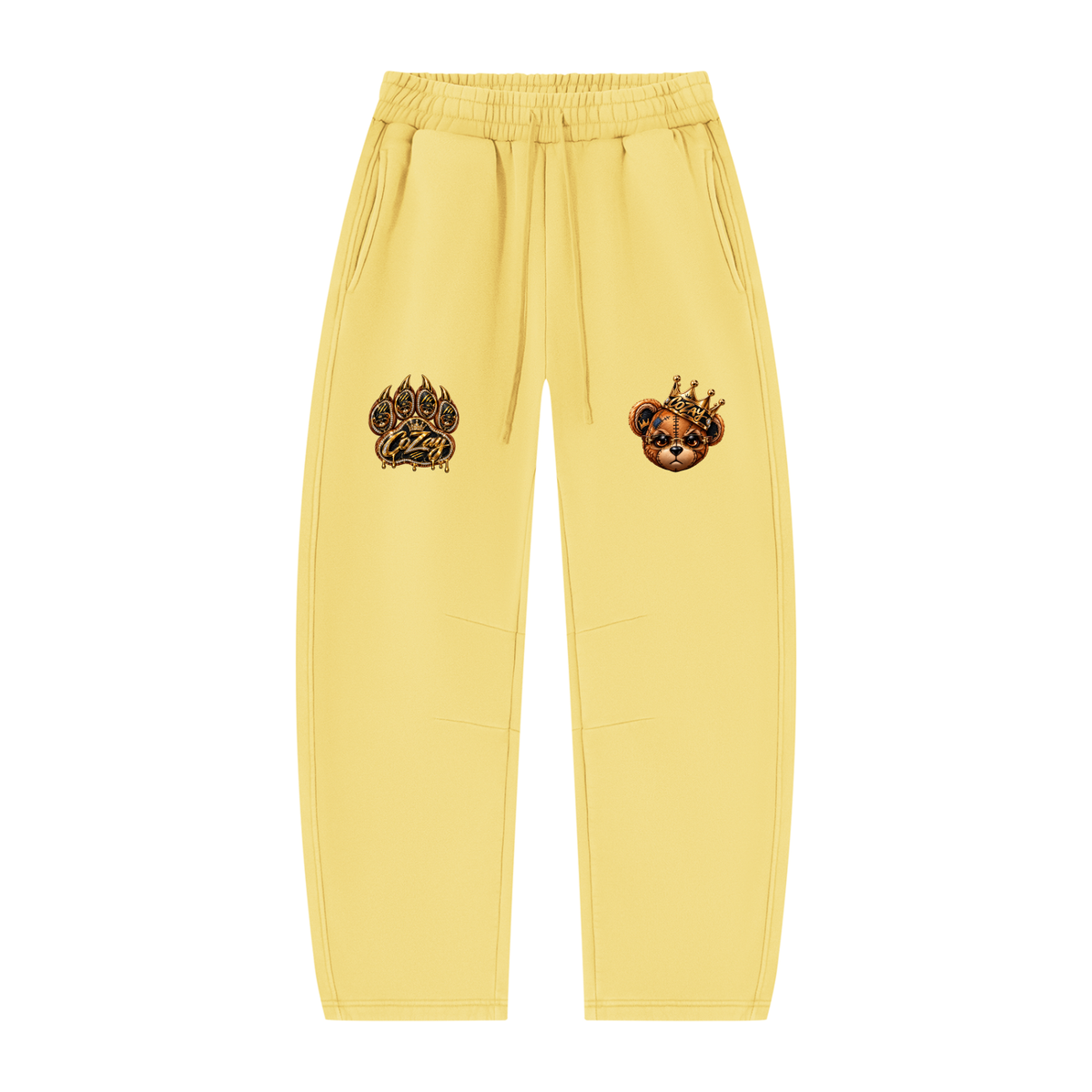 CoZay Cartier Bear Unisex Vintage Wash Barrel Leg Fleece Sweatpants