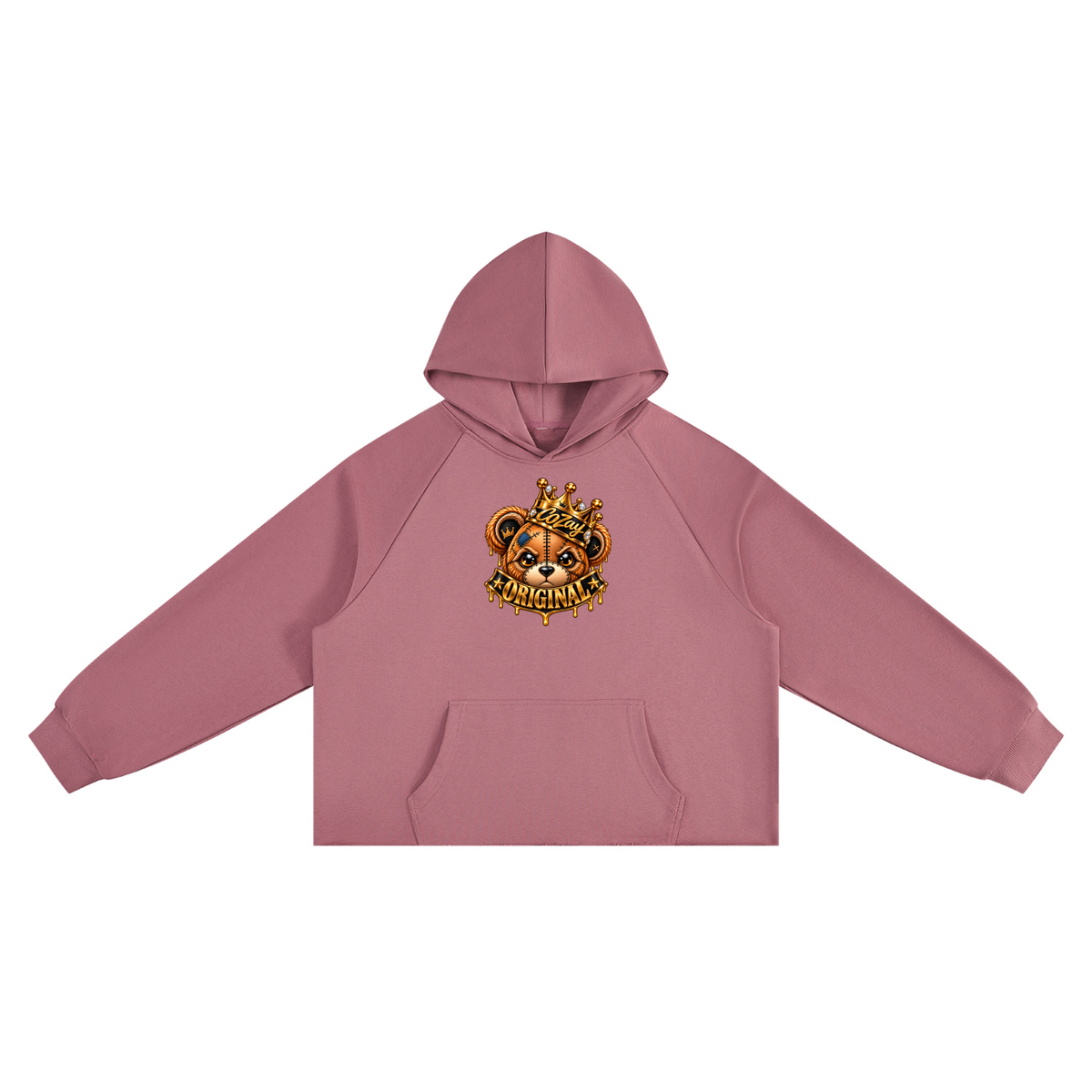 CoZay Original Bear Unisex Vintage Wash Raw Edge Boxy Hoodie