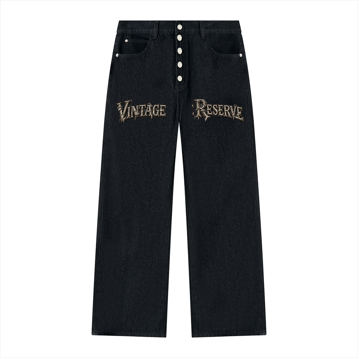 Men's Vintage Wash Wide Leg Denim Jeans