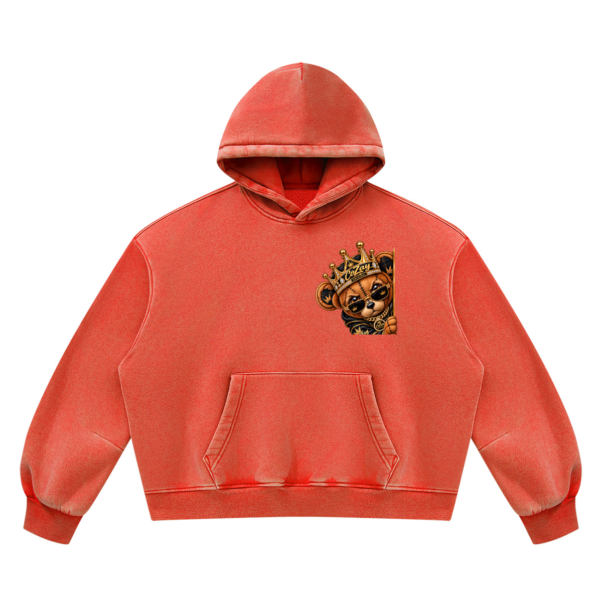 CoZay Original ICU Bear Unisex Vintage Wash Boxy Fleece Hoodie
