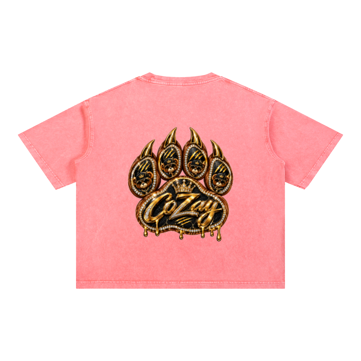 CoZay Original Bear Claw Mineral Wash Boxy Cotton T-Shirt