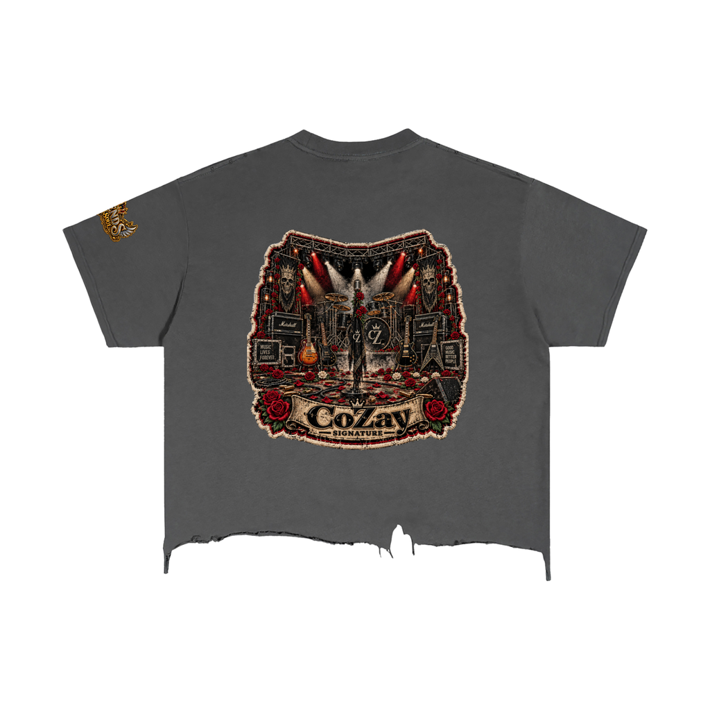 CoZay Legends Vintage Wash Boxy Distressed Hem T-Shirt