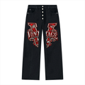 CoZay Men's Vintage Reserve Wash Wide Leg Denim Jeans