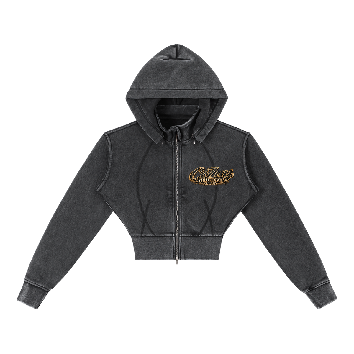 CoZay Original Vintage Washed Cropped Fleece Hoodie